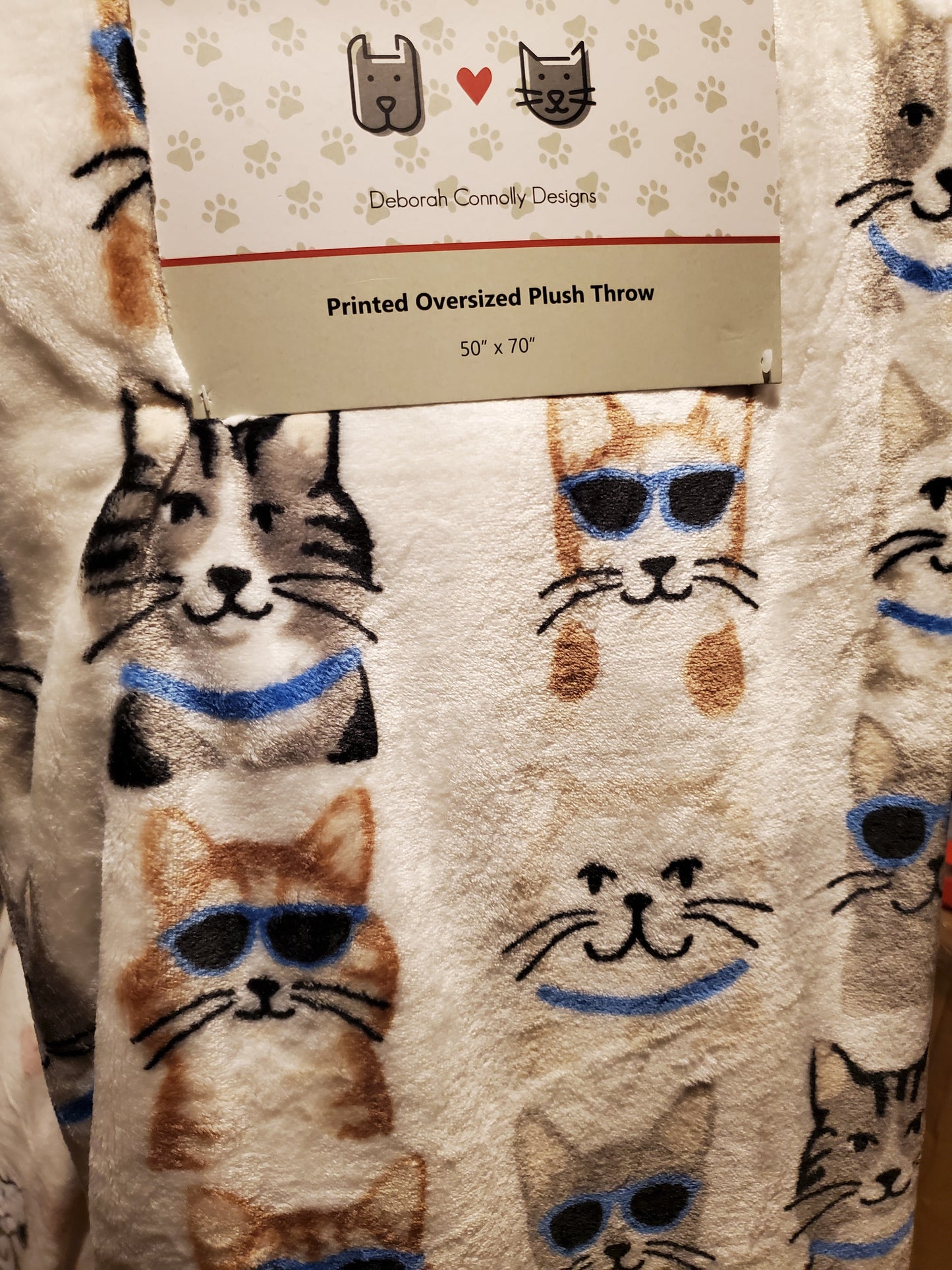 Fashion Cats 50 x 70 Plush Throw