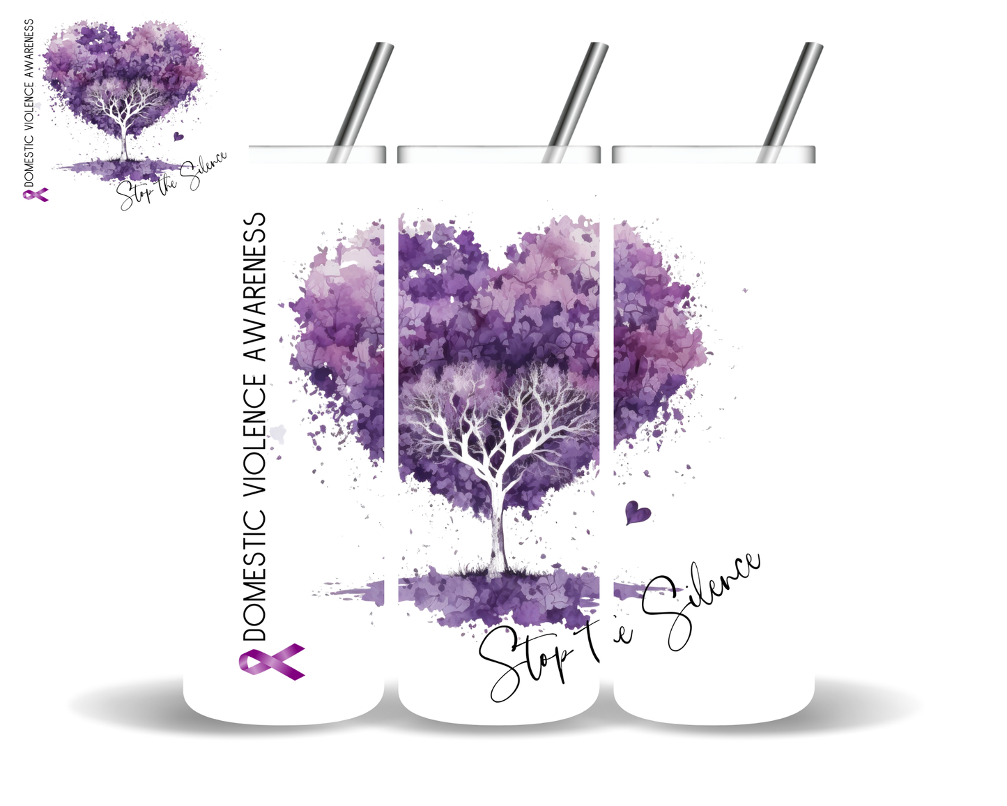 Domestic Violence Awareness Tree Tumbler